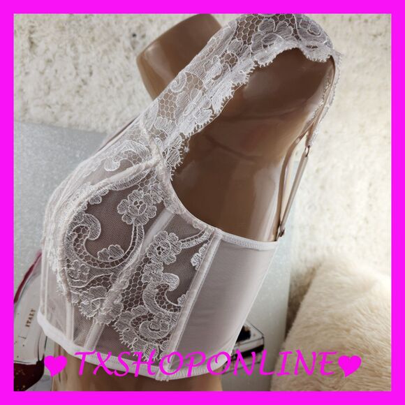 💗👙Victoria's Secret Boho Floral Embroidery Cap-Sleeve Corset Top👙💗 - Picture 8 of 10
